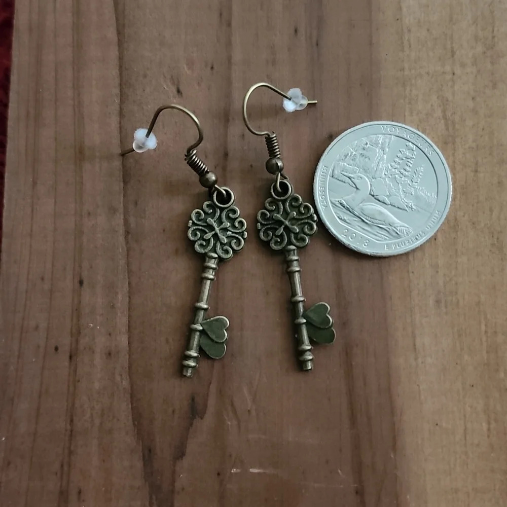Vintage Key Earrings